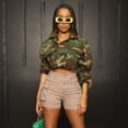 thumbnail image 5 of Shorts cargo ajustados para mujer (Caqui, L, HIP108cm), 5 of 5
