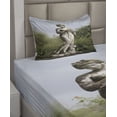 thumbnail image 2 of Ambesonne Architecture Fitted & Top Sheet Set with Sham, Achilion Palace Corfu, Green Beige, 2 of 4