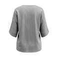 thumbnail image 5 of cocolona Striped Button Pullover Tops for Women 3/4 Sleeve Crew Neck Shirts Loose Casual Blouses, 5 of 6