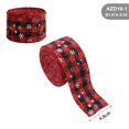 thumbnail image 3 of Rollo de 2 m de cintas de lino navideñas con estampado de copos de nieve y árboles de Navidad, para envolver regalos de Año Nuevo, manualidades navideñas y decoraciones, 3 of 5