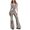 Multicolour, variant on CAIXIA Overalls For Women Women's Rainbow Striped Halter Jumpsuit - Shiny Bell-Bottom Romper for Carnival & Costume Parties,Multicolour