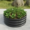 thumbnail image 2 of Galvanized Metal Planter Box, 32.08"x11.4" Tall Round Outdoor Raised Garden Bed, Black Backyard Patio Planter Raised Beds for Flower, Herbs, Fruits, 2 of 8