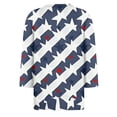 thumbnail image 4 of Women’s Long Sleeve Crew Neck Star Print Casual Pullover Top Gradient Pattern Lightweight Loose Fit Blouse for Everyday Wear Navy XL, 4 of 5