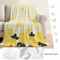 thumbnail image 5 of Yellow Flowers Blanket Soft Cozy Warm Twin Blanket for Bed, Plush Fuzzy Flannel Fleece Blankets for Sofa, Japanese Botanical Floral Buffalo Plaid Throw Blankets for Couch, Gifts for Men, 60"x80", 5 of 9