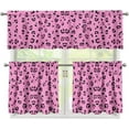 thumbnail image 1 of Pink Leopard Pattern 3 Piece Kitchen Window Curtain Panel Tiers and Valance Set Kitchen Window Curtains Kitchen Curtain Tiers Long Tier Curtains Cafe Curtains Home Decor, 1 of 5