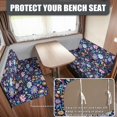 thumbnail image 2 of Uorisanigo RV Dinette Cushions Elastic RV Dinette Cushion Covers 2 Pack Purple Flower Print Camper Accessories for Inside Stretchable Fabric Camper Cushion Slipcovers, 2 of 7