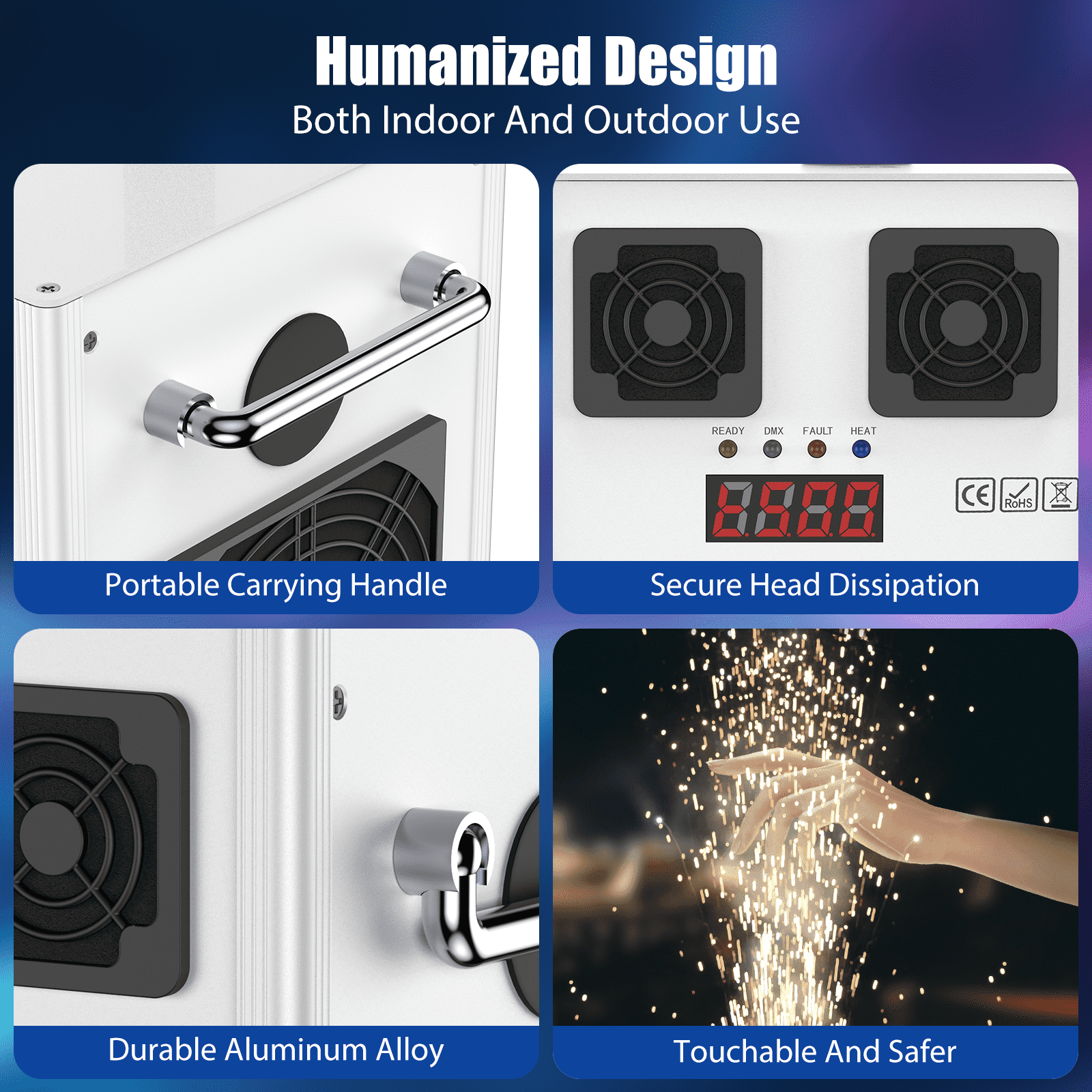 2PCS 700W Cold Spark Machine Sparklers Machine for Wedding DMX512 Firework Machine Smart Special Effect Machine for Wedding DJ Party Disco Music Lovers,Stage Show,Weddings,White