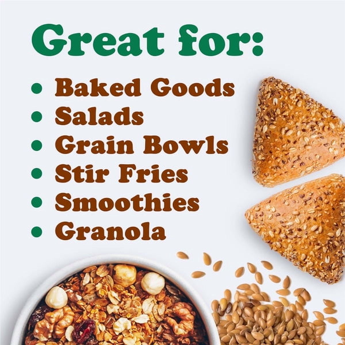 Organic Dry Roasted Whole Golden Flax Seeds, 5 Pounds – Vegan, Kosher, Bulk – by Food to Live