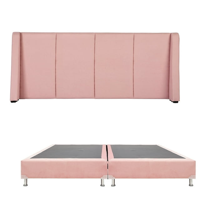 Box Base Cama King Size + Cabecera Milan Rosa