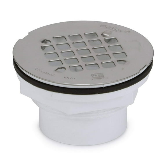Oatey 101 Ps Pvc-Solvent Weld Shower Drain With Stainless Steel Strainer, 2-Inch in Stainless Steel - 42097