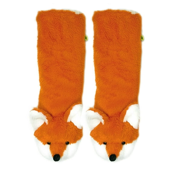 OoohGeez Womens Fuzzy Animal House Slipper Socks with Grippers, Fox Sakes, Shoe Size 5-10