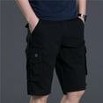 thumbnail image 2 of IROINNID Deals Cargo Shorts for Men Workwear Shorts Slim Fit Multi Pocket Zipper Straight Leg Five Piece Pants, Outdoor Sports Shorts,Black, 2 of 5