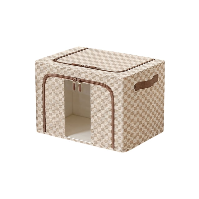 Mlkoz Closet Organizers and Storage, Transparent Window Storage Box Stackable Oxfords Fabric Clothes Storage Box Foldable Storage Organizer, Women Gifts
