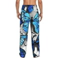 thumbnail image 3 of Xecao Blue and White Butterflies Men's Straight Lounge Pajama Pants: The Ultimate in Comfortable Sleepwear, 3 of 9