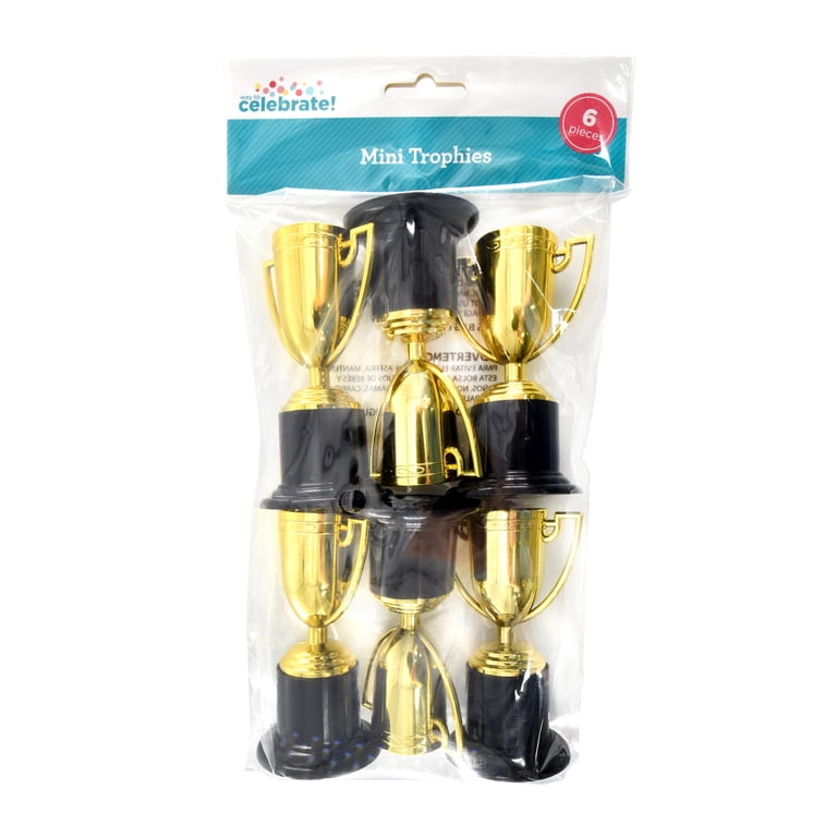 NUOBESTY Gold Award Trophy Cups, Golden Metal Trophies Cup With Ribbon For Competitions School...