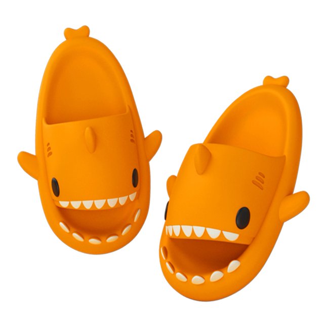 Orange1703d Zapatillas de tiburón Zapatillas de baño de ducha antideslizantes Sandalias de verano suaves para