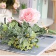 thumbnail image 5 of Juego de flores de simulación de jarrón, flores falsas, flores secas, arreglos florales de seda de plástico, jarrón de vidrio, mueble de TV para sala de estar, decoración de comedor, rosa de eucalipto (un ramo) + jarrón Sailing Electrónica, 5 of 5