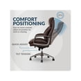 thumbnail image 5 of La-Z-Boy Nova Modern Faux Leather Executive Office Chair in Brown, 5 of 8