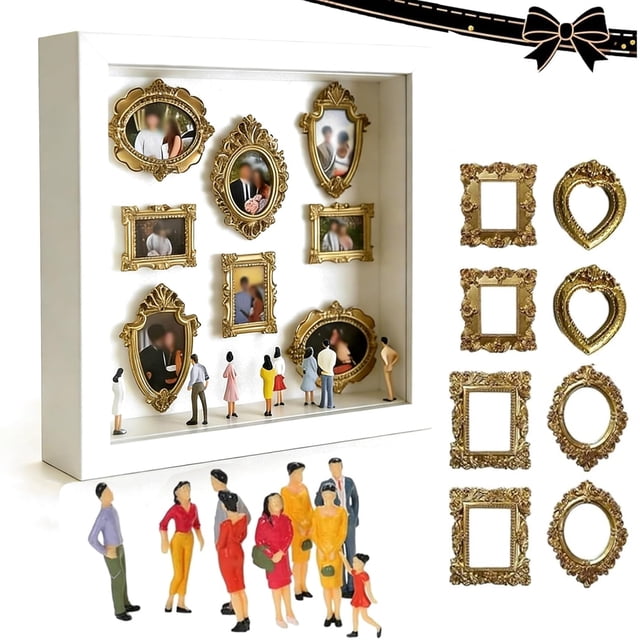 DIY Mini Museum Silhouette Box – Celebrate Your Unique Memories in Style, Mini Museum Display Kit with Figurines and Lights, Creative Personalized Memory Shadow Box Picture Frame