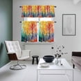 thumbnail image 5 of Colorful Forest Kitchen Curtains Valances and Tiers Set of 3 Retro Red Orange Green Tree Watercolor Botanical Tier Curtains and Valance with Rod Pocket for Small Windows, 27.5"x24", 5 of 9