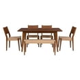 thumbnail image 6 of Powell Holden Mid-Century Modern 6-Piece Dining Set, Brown, 6 of 7