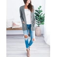 thumbnail image 5 of IFJIM Womens Cable Knit Cardigan Sweaters Long Sleeve Open Front Outwear with Pockets Grey L, 5 of 5