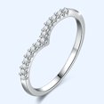 thumbnail image 4 of Womens V Shaped Diamond Ring Wishing Bone Design Dainty Stackable Promise Jewelry Gift Durable Metal For Casual, 4 of 5