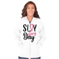 thumbnail image 3 of Breast Cancer Survivor Slay Every Day Womens Plus Size Graphic Zipper Hoodie Brisco Brands 4X, 3 of 5