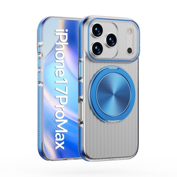 Magnetic Case for iPhone 17 Pro Max - [Built-in Invisible Stand] [Compatible with MagSafe] [Military Grade Drop Protection] Ultra Slim Anti-Yellowing Hard Back Cover, for Women Girls, Blue