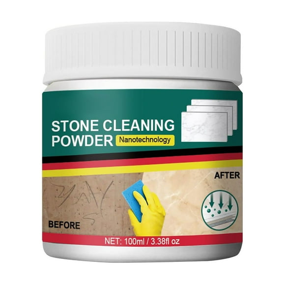 Fdelink Cleaning Agent, Stone Cleaning Powder Powder Cleanser Multipurpose Cleaner Stain Remover Bathroom Kitchen Outdoor Use for Stainless Steel Aluminum Brass Ceramic Porcelain Bronze and More