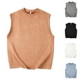 thumbnail image 3 of Turilly Mens Plus Size Tanks Top Men's Suede Loose Pullover Round Neck Sleeveless Waistcoat Round Neck Tops, 3 of 3