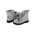 thumbnail image 4 of Nicole Miller Toddler Faux Fur Silver Glitter Boots with Pom Poms - Size 6, 4 of 5