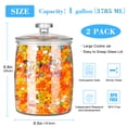 thumbnail image 3 of 2 Pack Cookie Jar, 1 Gallon Glass Jar with Airtight Lids - Large Wide Mouth Mason Jar for Kitchen Pantry& Laundry Room, Glass Apothecary Canisters Sets for Candy, Flour, Rice, Coffee, Display, 3 of 8