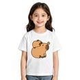 thumbnail image 2 of BOOMNY Baby Girls Short Sleeve T-Shirts Crew Neck Cartoon Capybara Graphic Tee Tops for Girl Soft Dailywear, 2 of 4