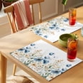 thumbnail image 4 of Blue Flowers Placemats Set of 1, Watercolor Wildflowers Plants Botanical Non-Slip Place Mats Washable Table Mats for Kitchen Dining Table Decorations Indoor/Outdoor, 4 of 9