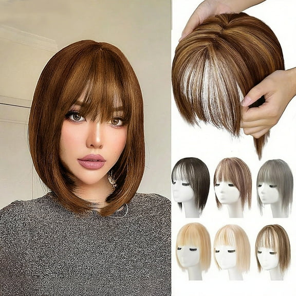 Kokovifyves Wigs on Sale Women's Natural Wig The Wig of 2025 Short Wig with Bangs Wig with Temples