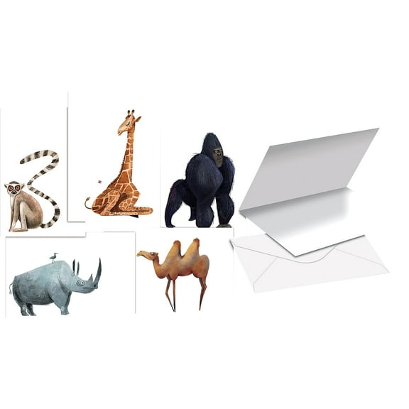 Better Office Cards with Envelopes 4" x 6" Wild Animals 100/Pack (64554-100PK)