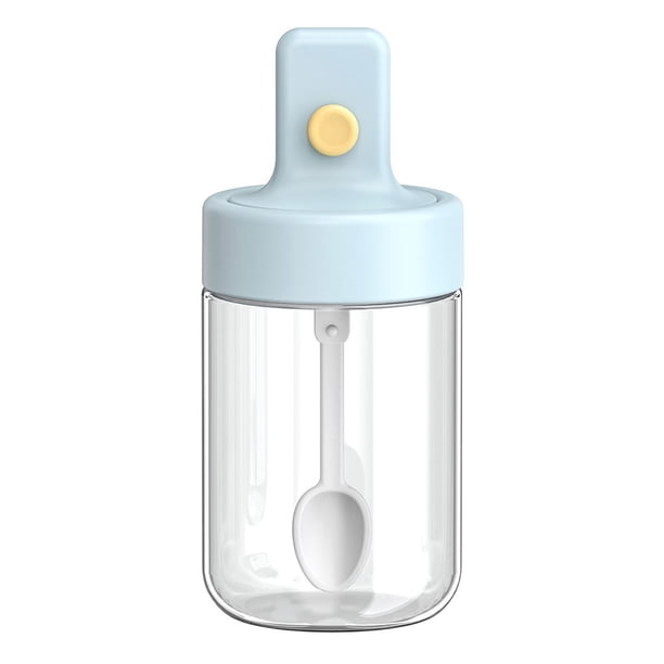 Naiovety Tarro de especias de PP, portátil, lavable, desmontable, resistente al calor, colorido, sellado de silicona, recipiente para Organizadores de utensilios de cocina Azul claro