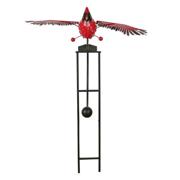 Alpine Corporation 59"H Metal Rocking Cardinal Stake for Garden & Patio