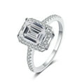 thumbnail image 6 of 2CT Emerald Cut Moissanite Wedding Bands for Women Sterling Silver Anniversary Ring D Color VVS1 Moissanite Rings Diamond Rings with Certificate, 6 of 9