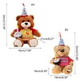 thumbnail image 3 of Bottone Bear Stuffed An1ma1 Singing Musical Plush Electronic Toy with Cupcake and Glowing Candle Gifts for Kids Girls Boys, 3 of 7