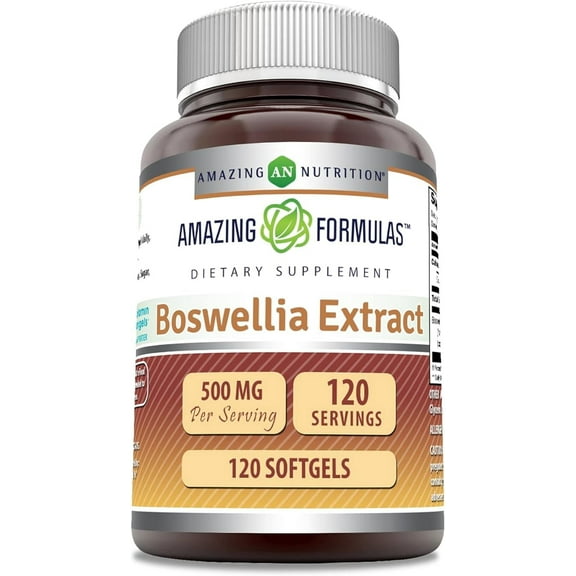 Amazing Formulas Boswellia Extract 500 mg 120 Softgels Supplement | Non-GMO | Gluten Free
