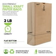 thumbnail image 3 of Stock Your Home 2 Lb Kraft Small Brown Paper Bags (250 Count) Mini Size Bag for Packing Breakfast Food, Snack, or Lunch Items - Blank Bulk Pack, Disposable Sack for Arts & Crafts Projects, 3 of 7