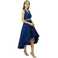 thumbnail image 2 of Bimba Women's Asymmetrical Party Prom Dress Scalloped Neck & Beaded Belt, 2 of 9