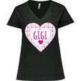 thumbnail image 3 of Inktastic Gigi Pink Valentine Hearts Women's Plus Size V-Neck T-Shirt, 3 of 5