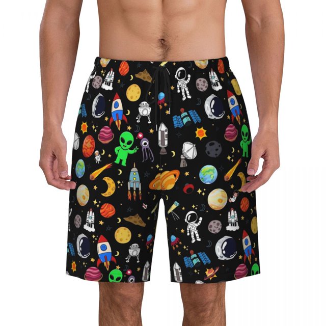 Bathing Suit Colorful Space Board Shorts Summer Fantasy Planets Stylish Board Short Pants Man DIY Running Fast Dry Beach Trunks
