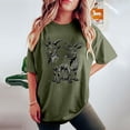 thumbnail image 4 of gbyLJF Women's Short Sleeve Blouses Comfy Cotton Crew Neck T Shirt Plus Size Loose Drop Shoulder Y2K Streetwear Army Green XL, 4 of 6