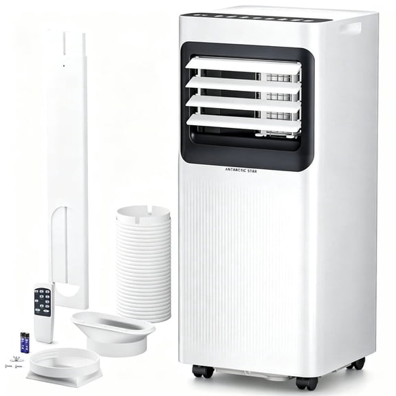 Portable Air Conditioners 8,000 BTU,4-in-1 Air Conditioner Portable Up to 250 Sq.Ft. with Cool,Fan,Dehumidifier,Sleep,Portable AC Unit with LED Remote & 24H Timer,Installation Kits