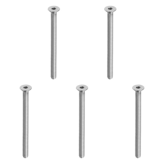 Uxcell M8 x 100 mm Flat Head Socket Cap Screws, 5 Pack 304 Stainless Steel 18-8 Machine Screws Flat Countersunk Bolts