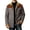 Gray, variant on Mens Canvas Sherpa Lined Work Jacket Stand Collar Zip Up Flap Pockets Outdoor Coat for Winter